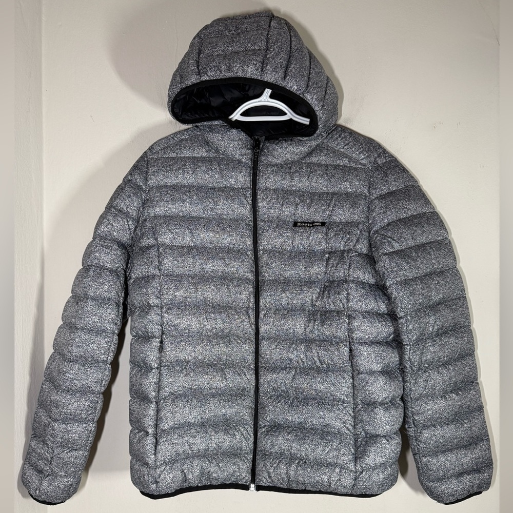 Roots Packable Duck Down Puffer Jacket Salt & Pepper size XS - Picture 2 of 10